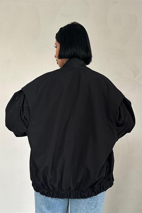 Wholesale One-Piece Bomber Jacket - Black