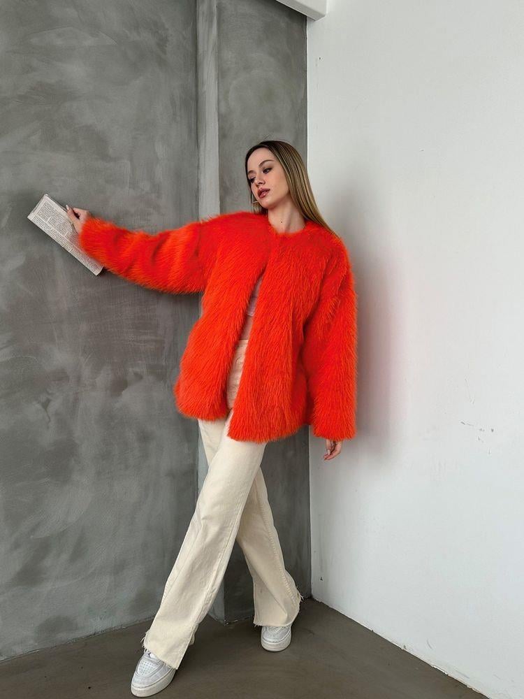Plush Wholesale Coat - Orange