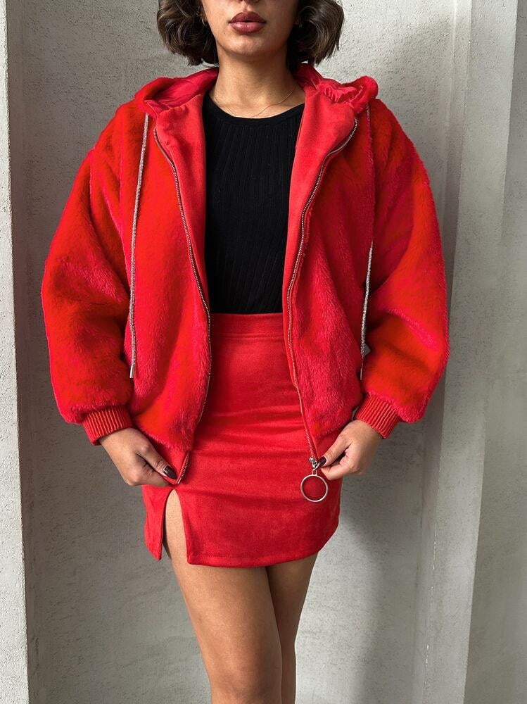 Peluş Toptan Mont - Kırmızı