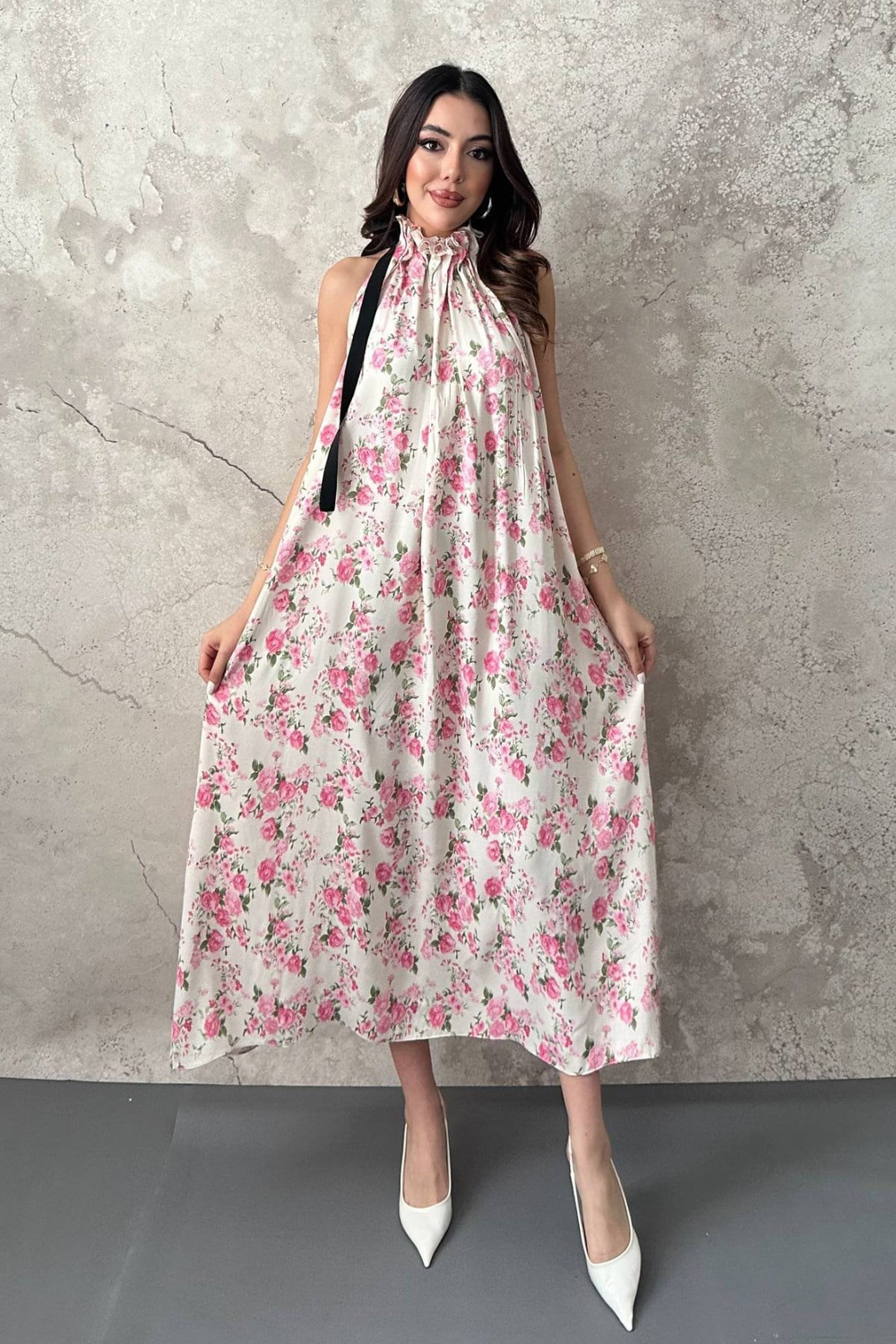 Wholesale Pink Floral Dress