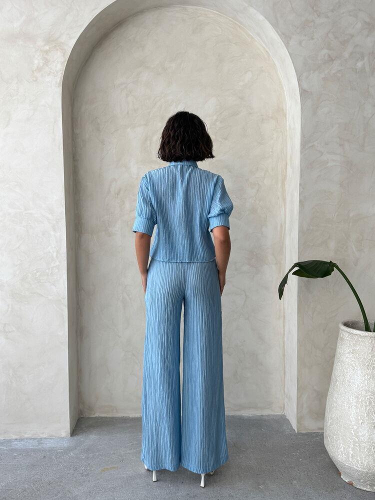 Pleated Wholesale Trousers - Blue