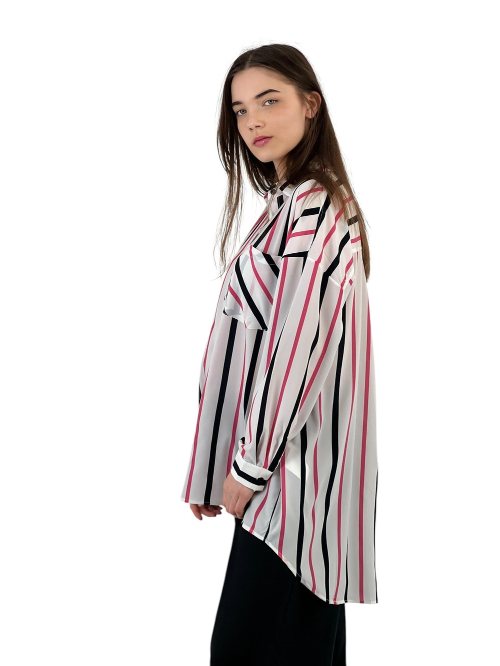 Colorful Striped Oversize Shirt - Two Color Options