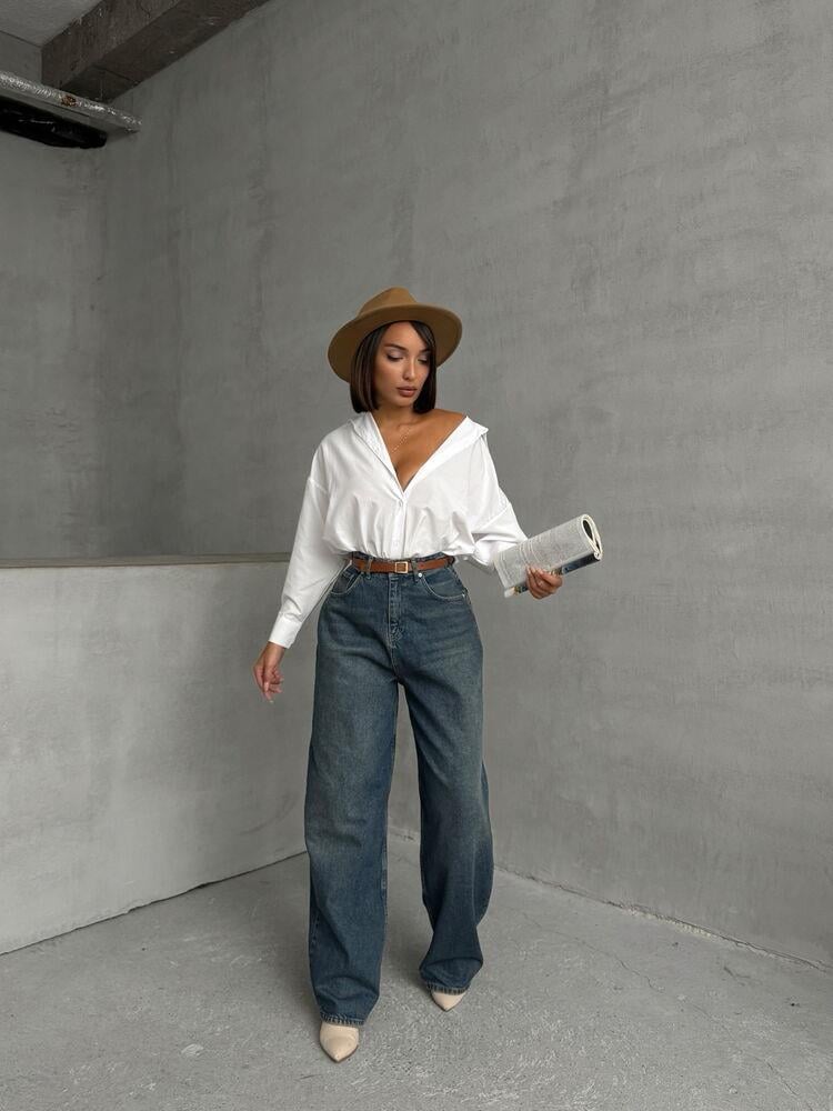 Topshow White Wholesale Shirt with Applique Detail on Back