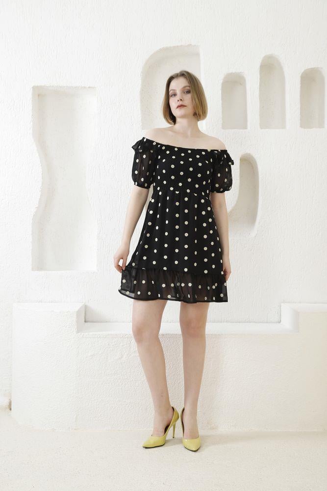 Topshow Black Daisy Pattern Wholesale Dress