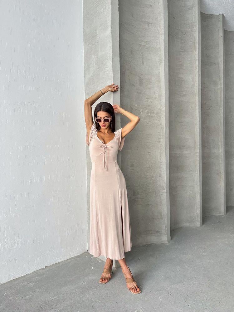Topshow Stone Plain Viscose Wholesale Dress