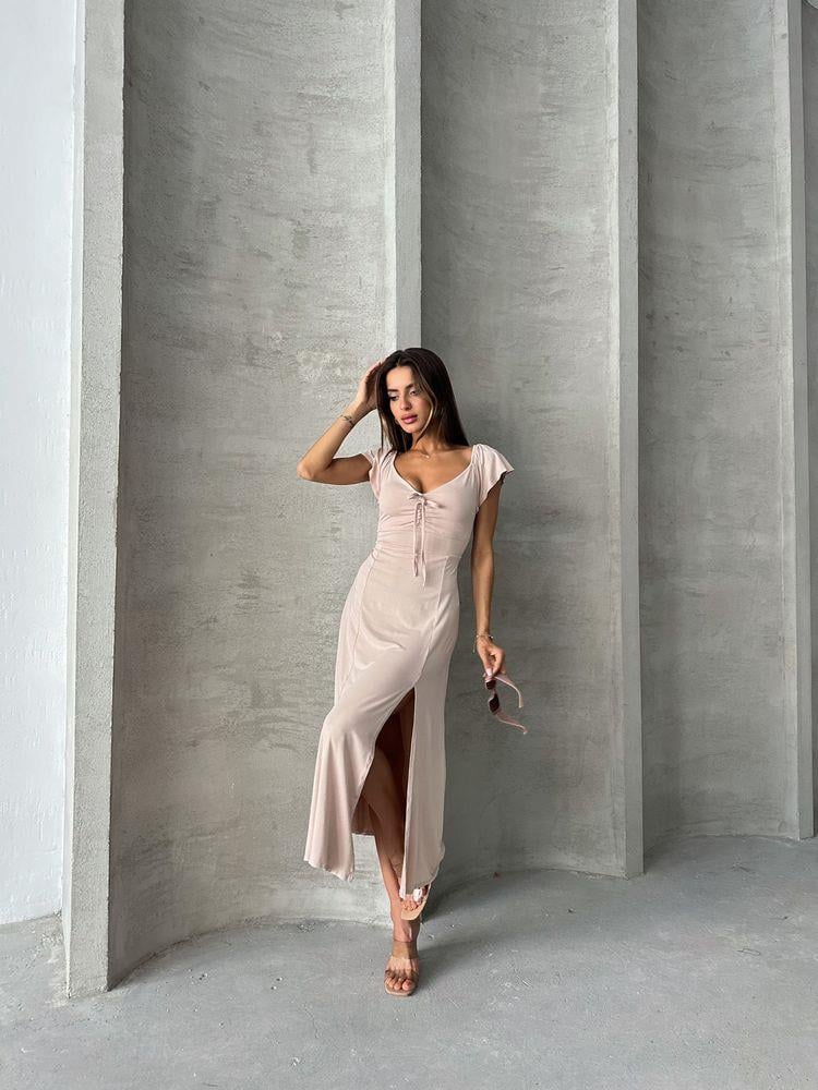 Topshow Stone Plain Viscose Wholesale Dress