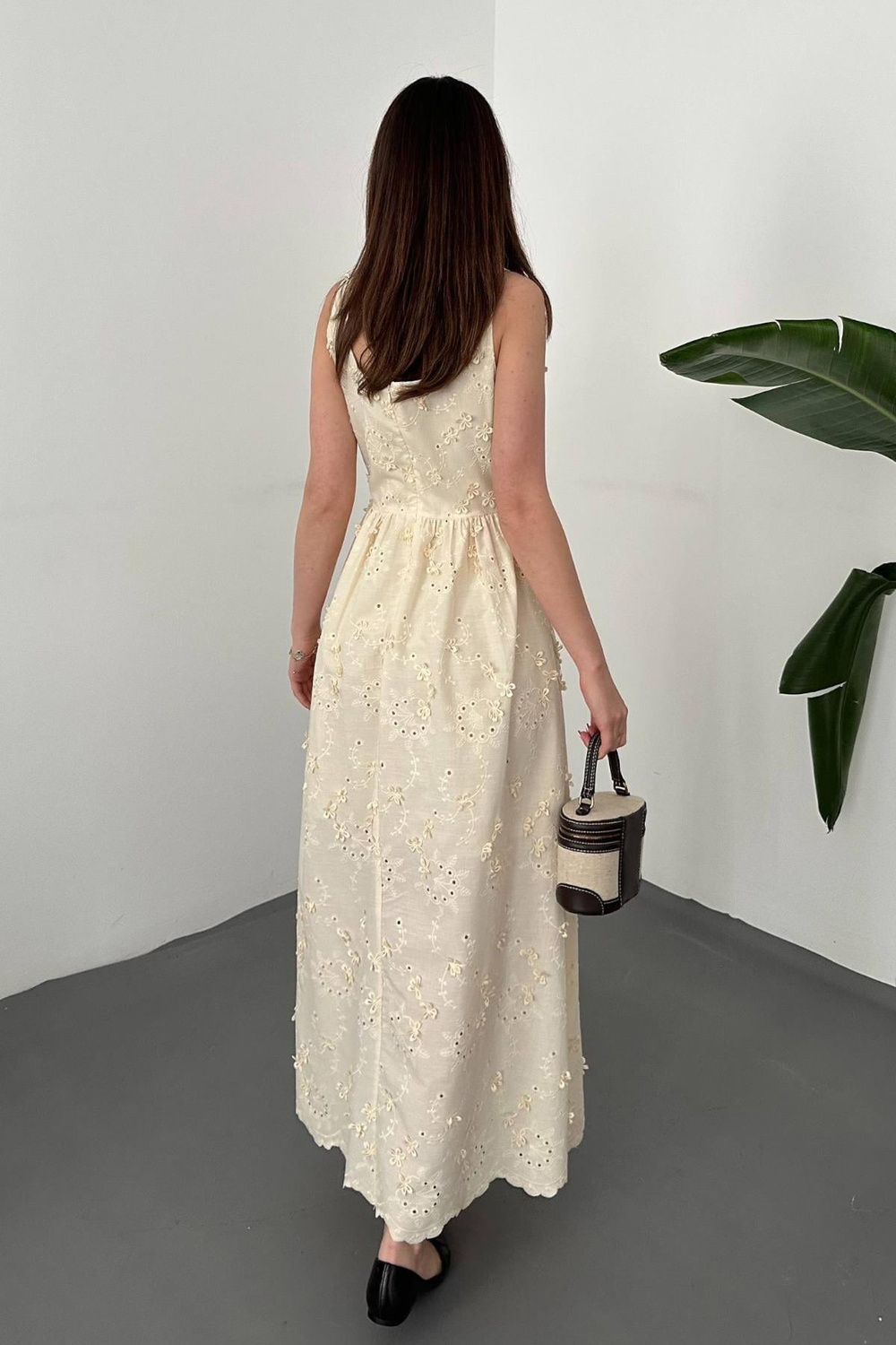 Wholesale Ecru Embroidered Dress