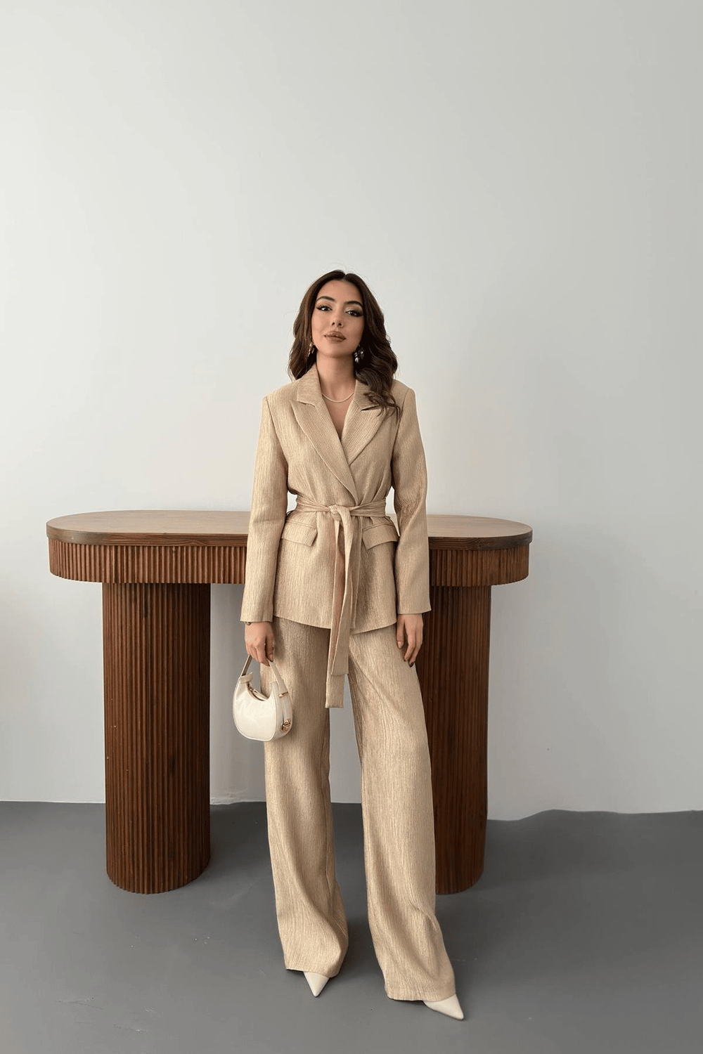 Wholesale Gold Sparkly Suit with Matching Belt