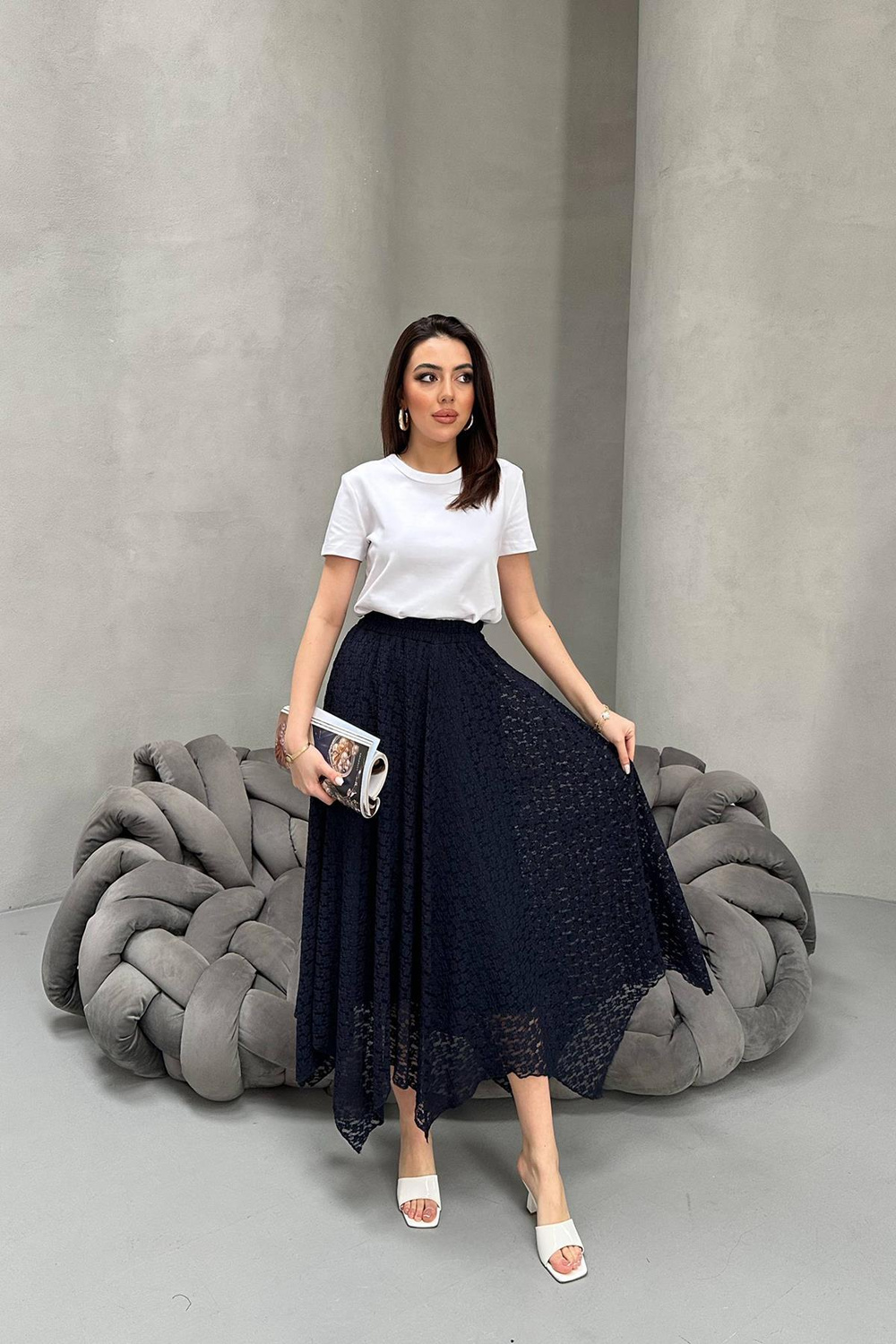 Wholesale Navy Lace Skirt