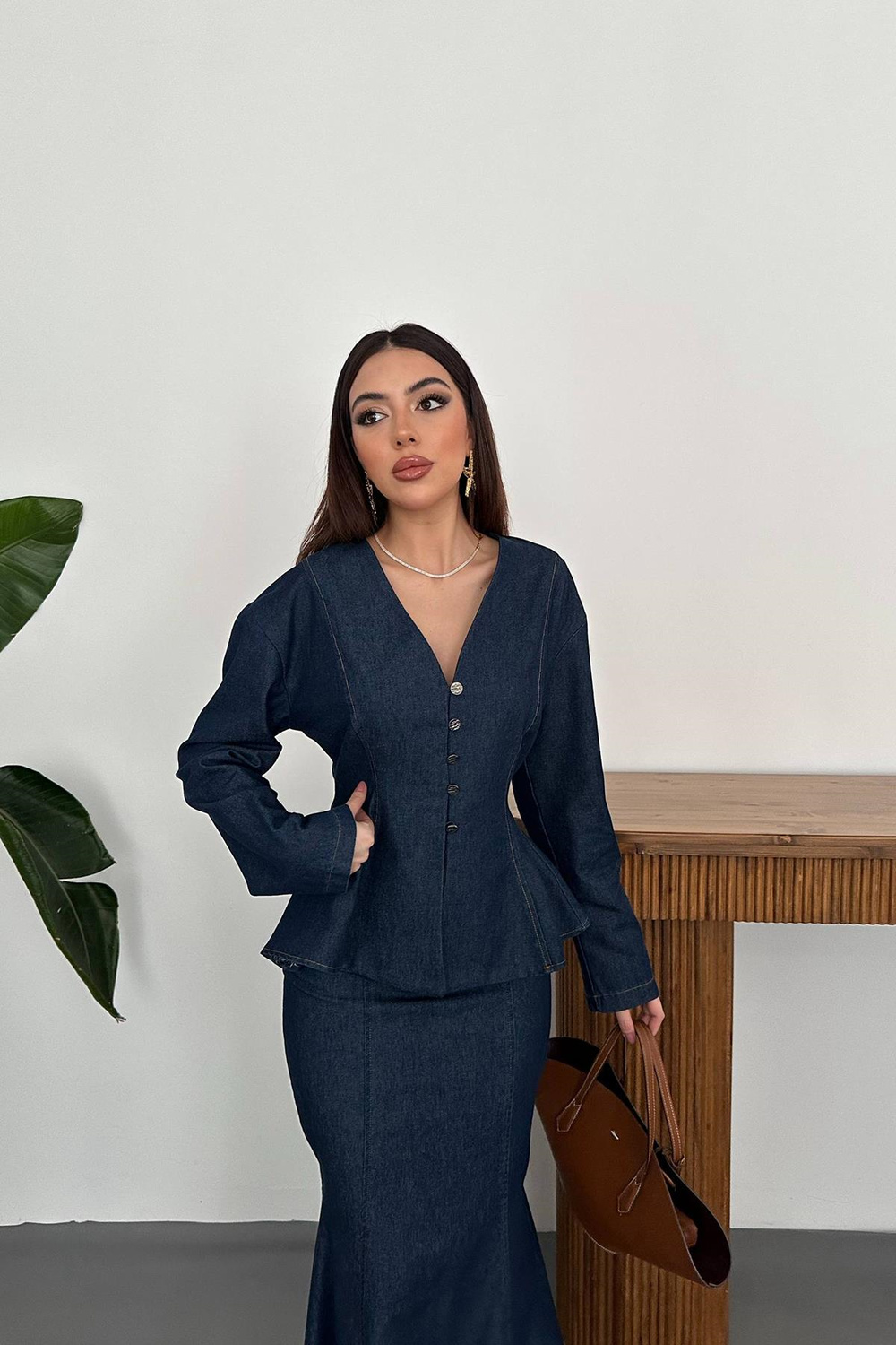 Wholesale Navy Raw Denim Set