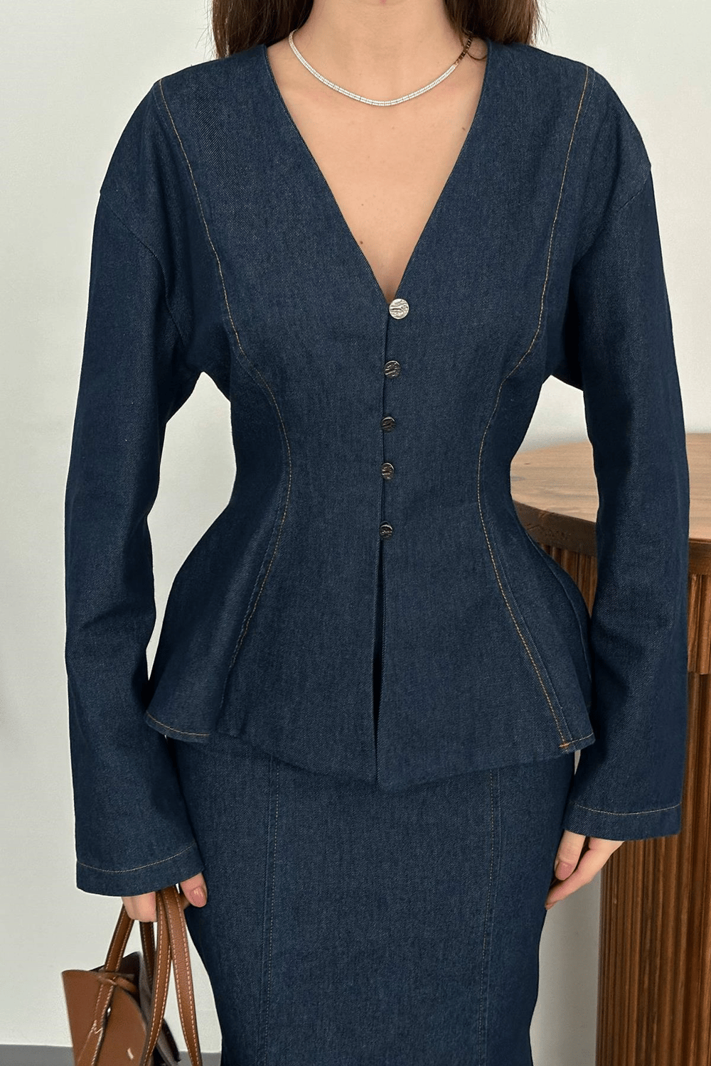 Wholesale Navy Raw Denim Set