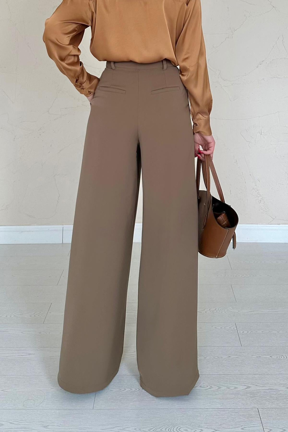 Wholesale Mocha Loose-Fit Pants