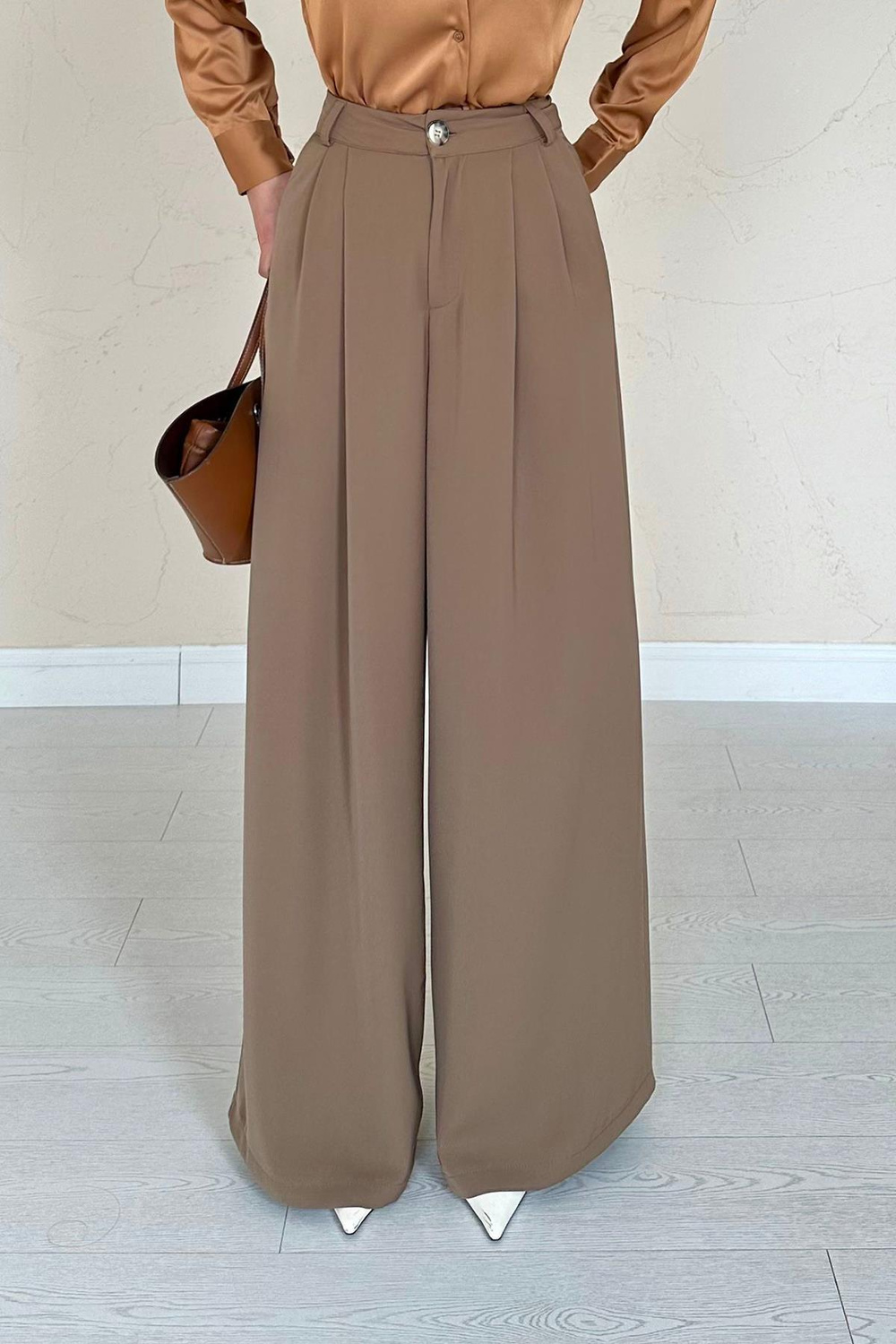 Wholesale Mocha Loose-Fit Pants
