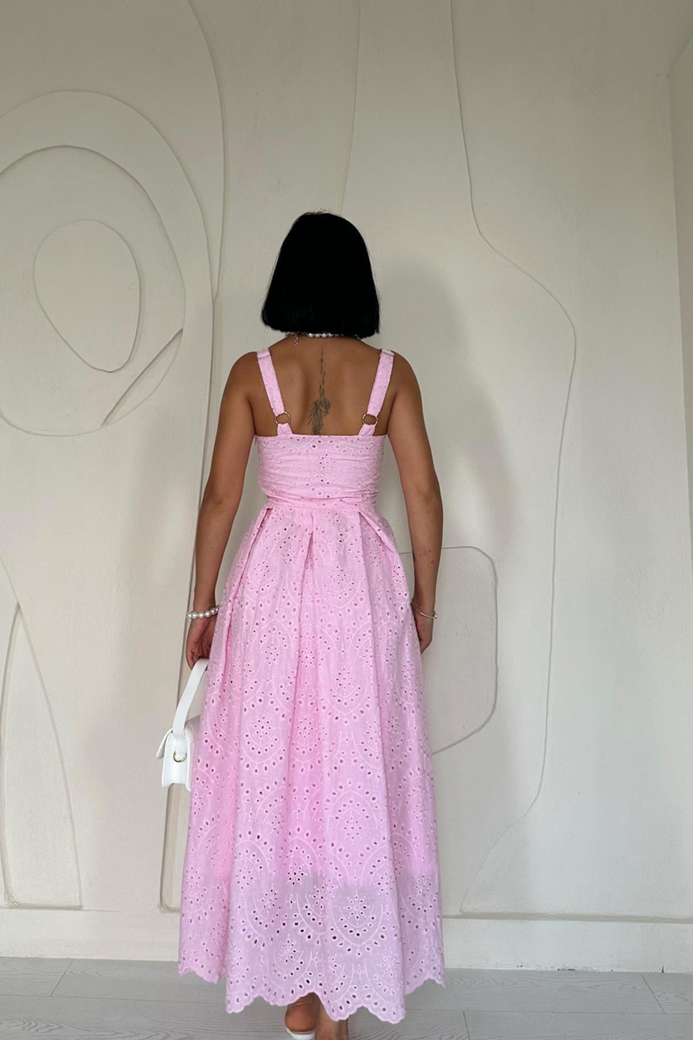 Wholesale Pink Embroidery Dress with Hangers