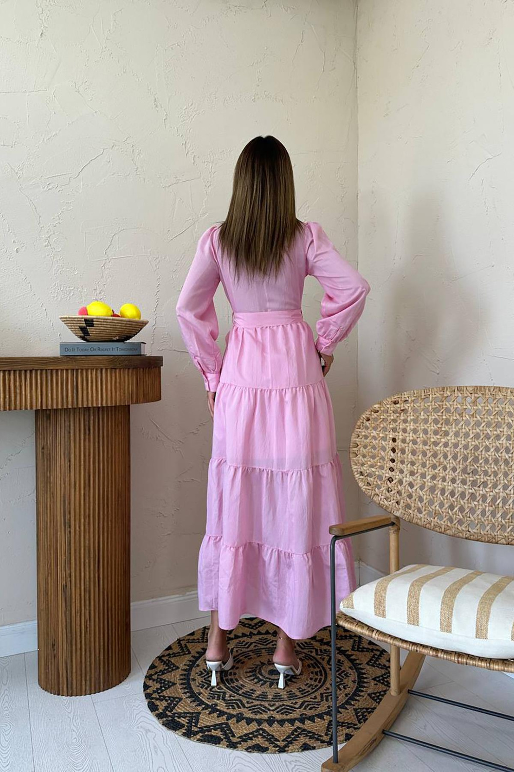 Wholesale Pink Striped Dress with Matching Belt