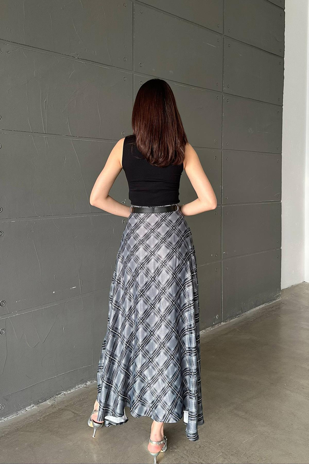 Wholesale Black Plaid Skirt