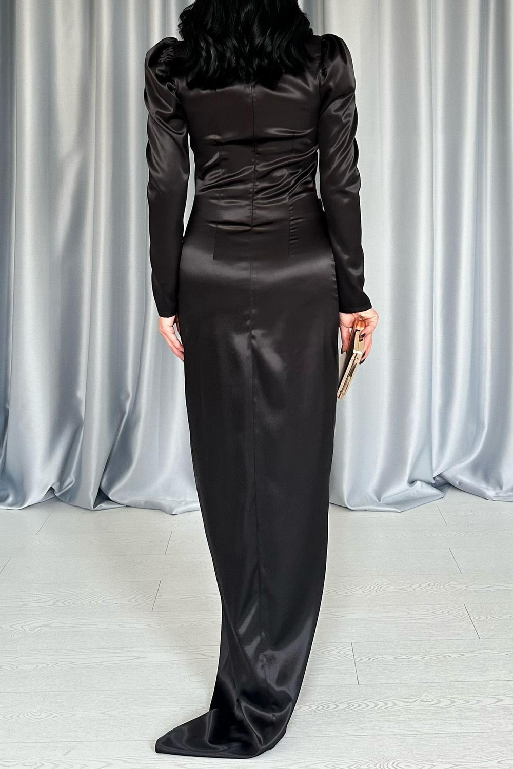 Wholesale Black Dress with Cups and Slit