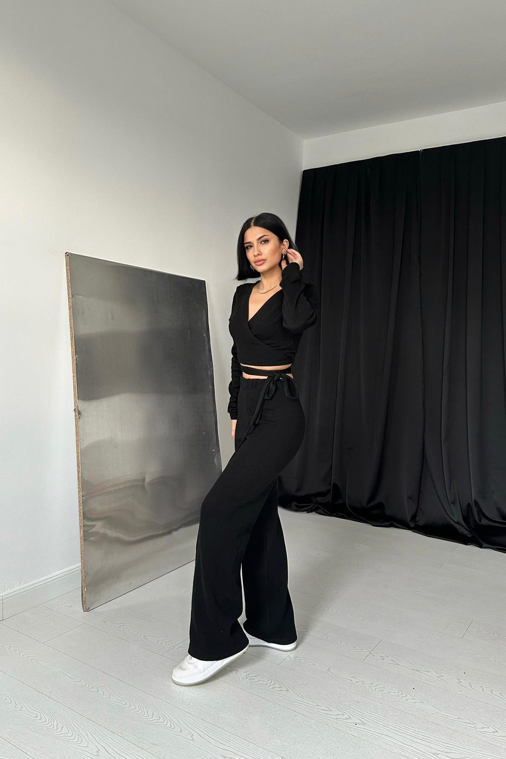 Wholesale Black Knitted Set