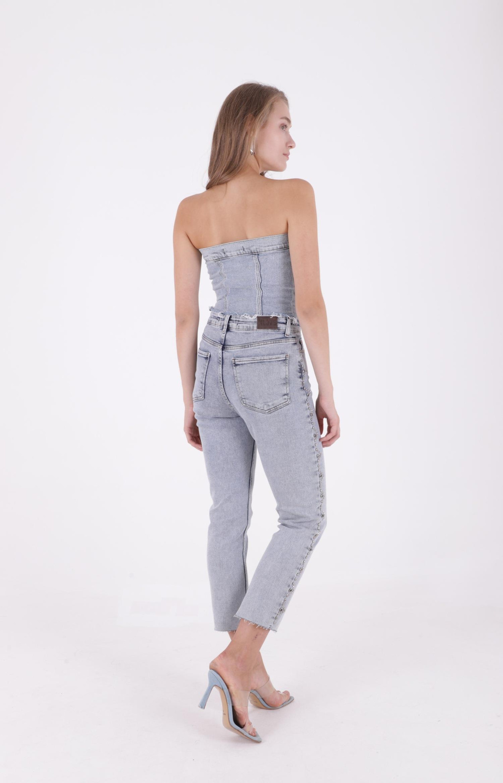 Yanları Droplı Kot Pantolon 7039-23-(26-31)