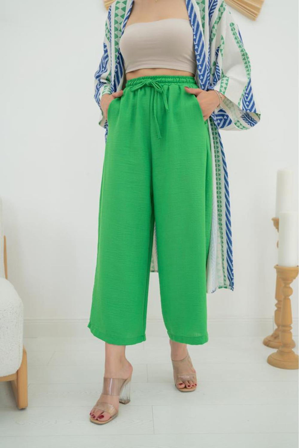 Wholesale Green Linen Pants