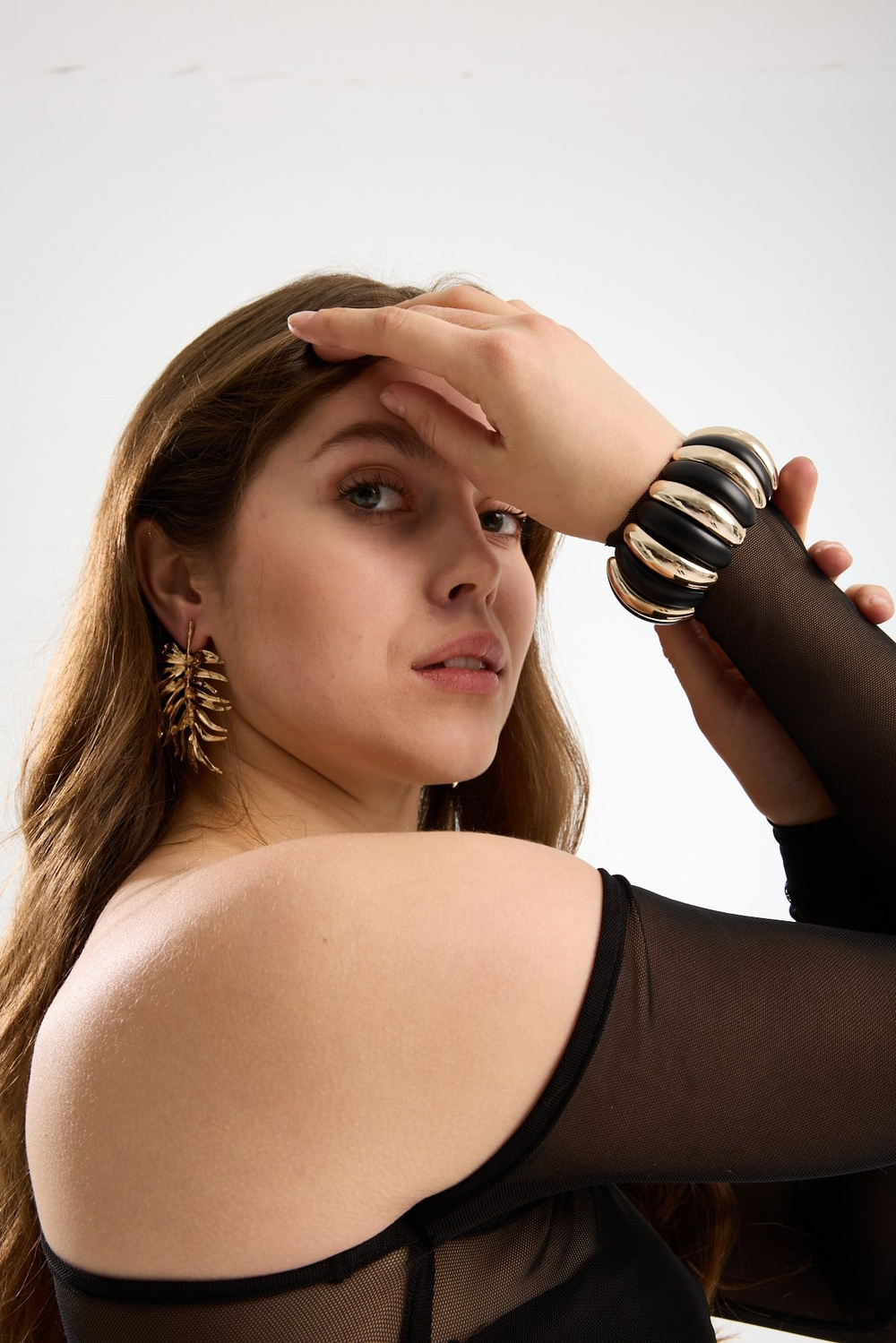Gold-Black Chunky Bangle