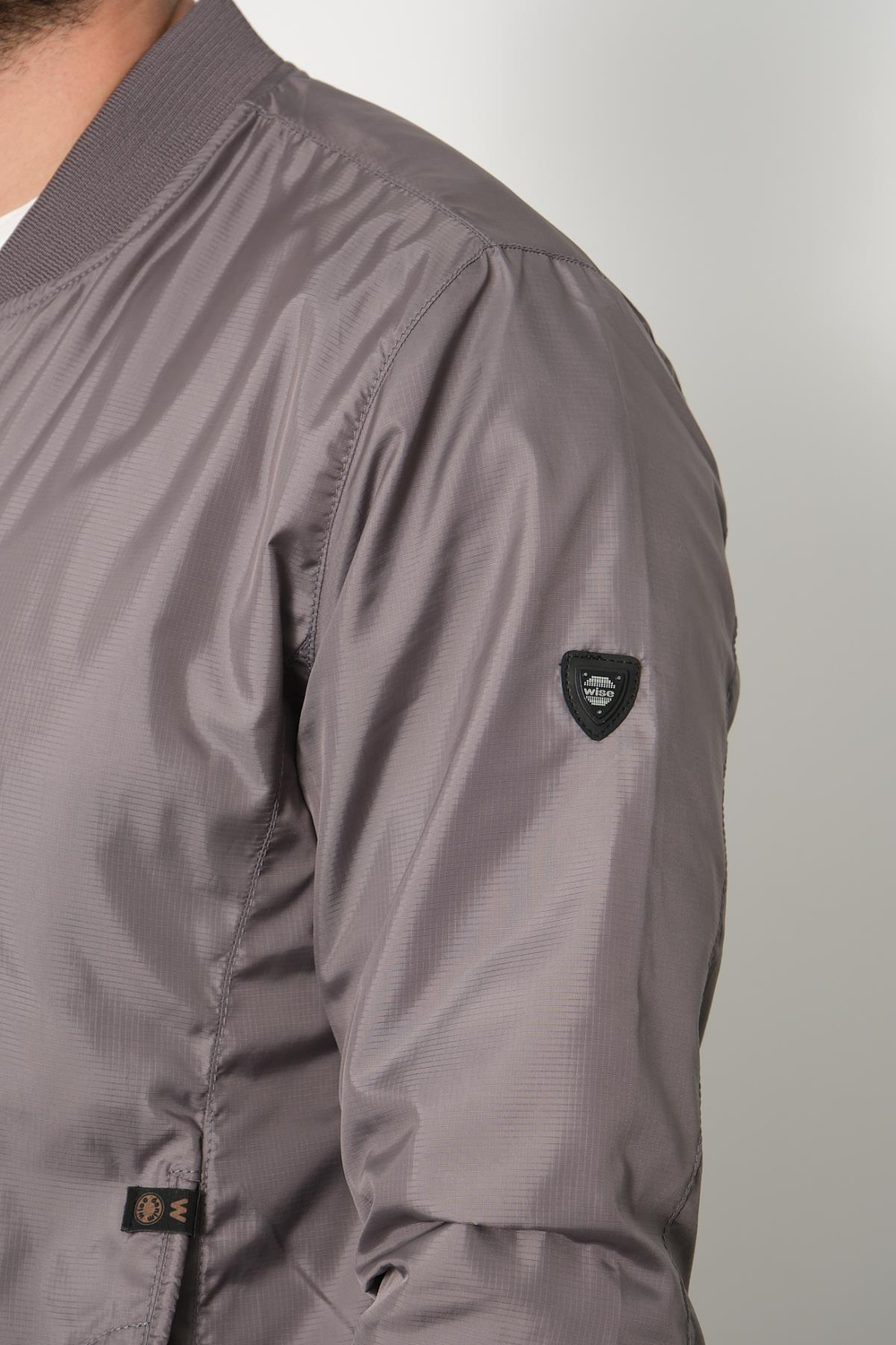 Wholesale Khaki Pilot Collar Jersey Lined Spring Jacket