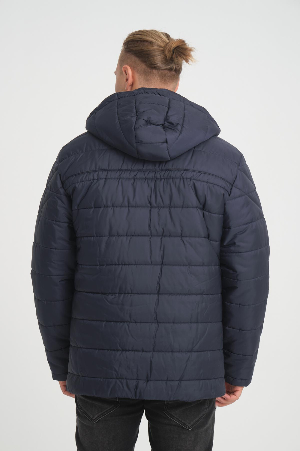 Wholesale Navy Detachable Polar Hood Jersey Lined Jacket
