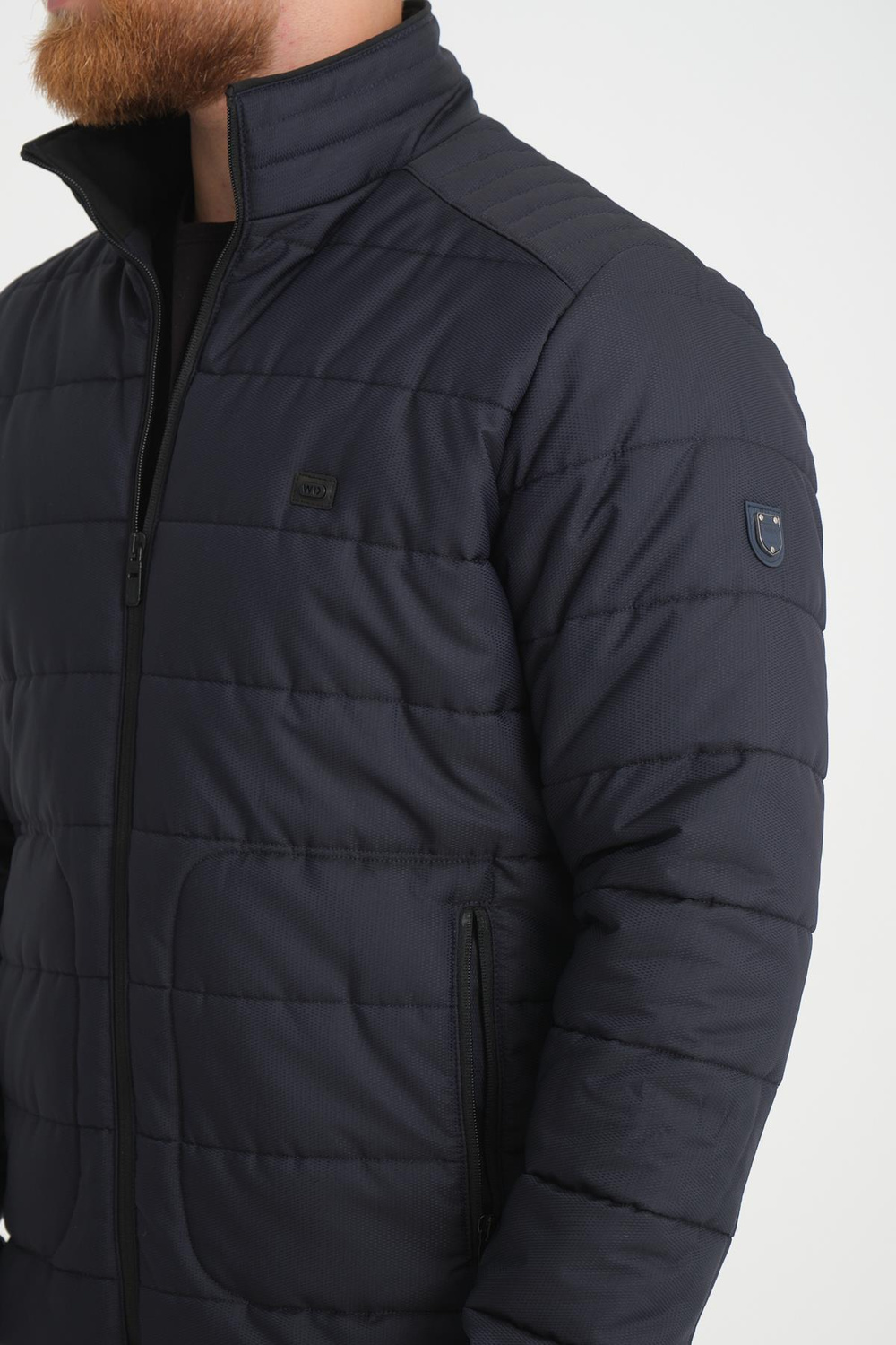 Wholesale Navy Ripstop Stand Collar Waterproof Jacket