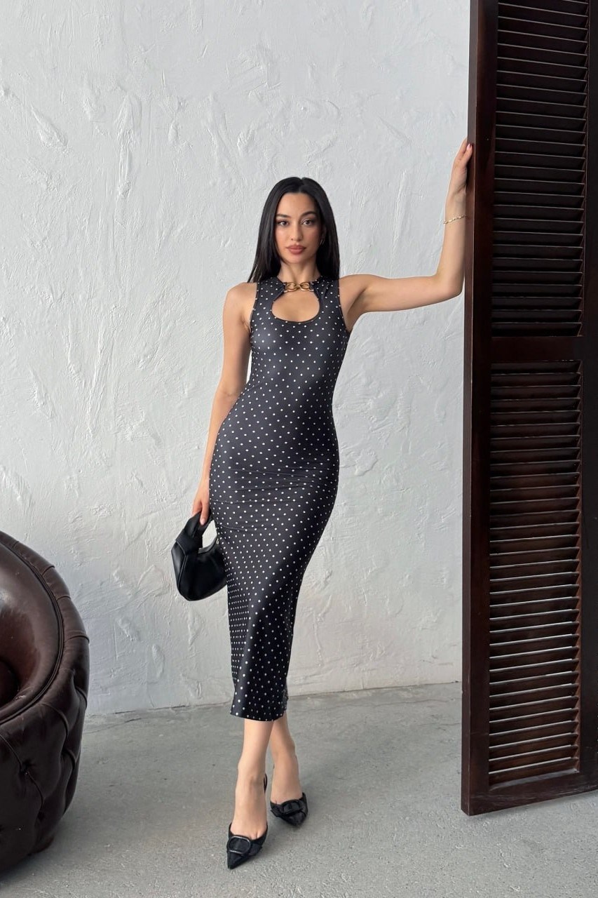 Wholesale Black Polka Dot Bodycon Dress