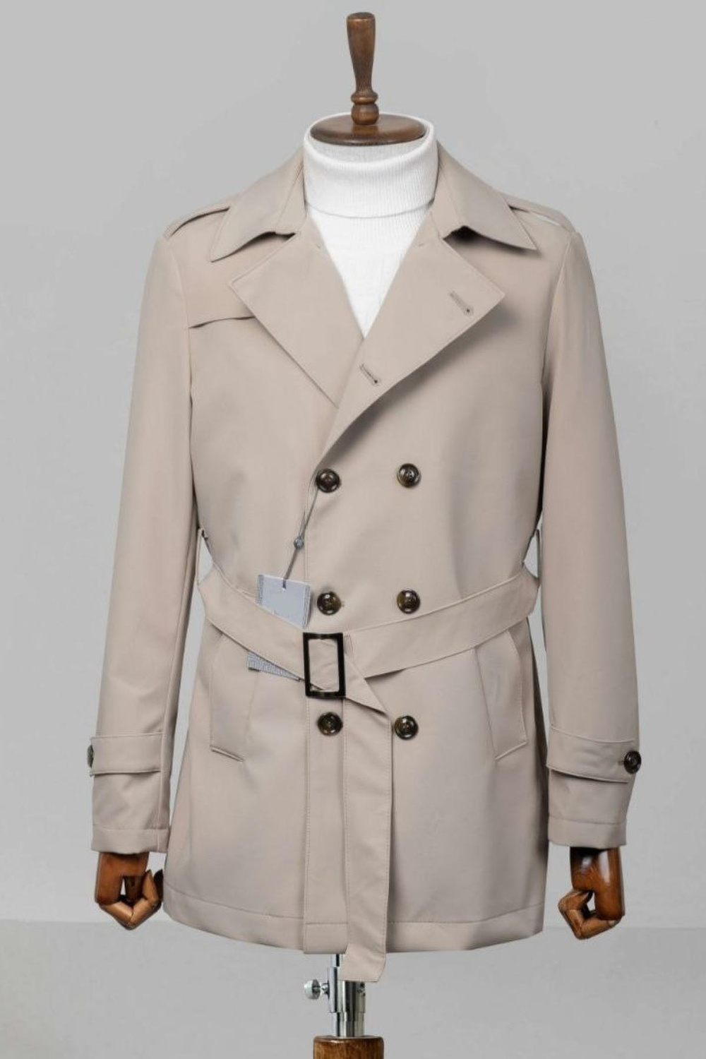 Wholesale Men Beige Trench Coat 738167