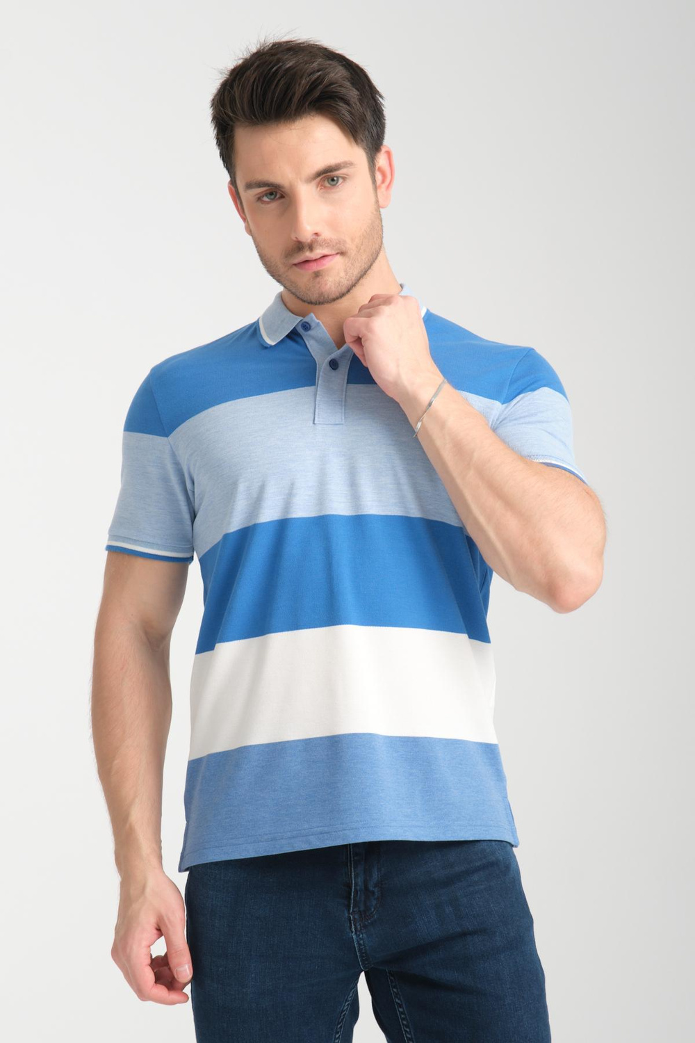 Wholesale Men Blue Polo T-shirt