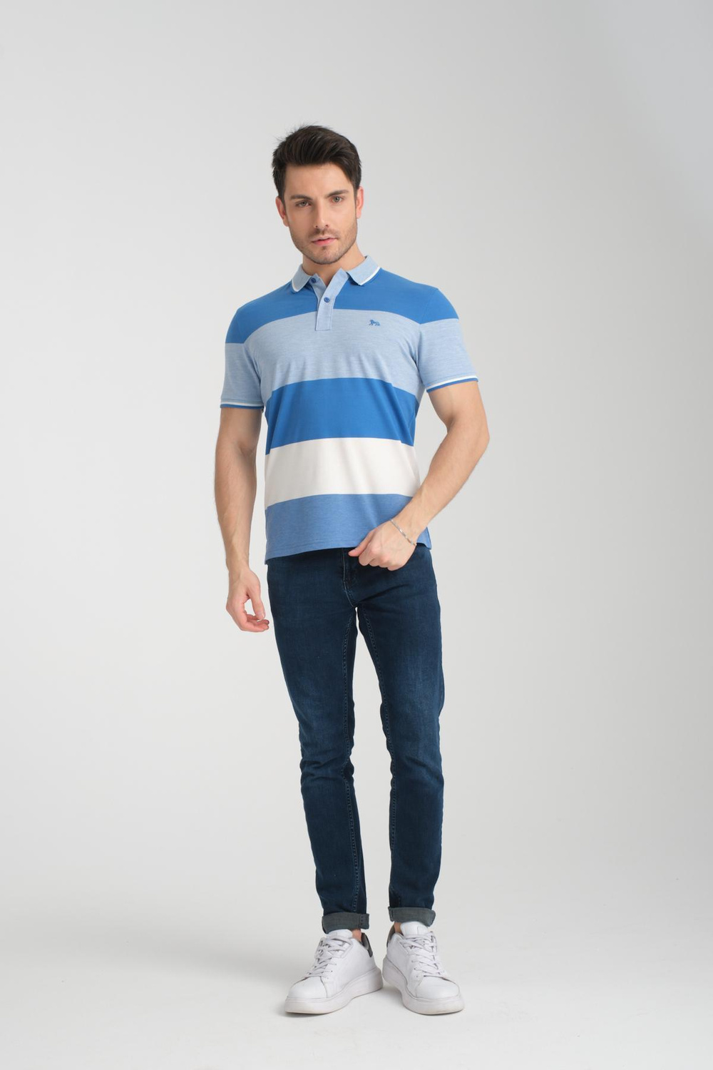 Wholesale Men Blue Polo T-shirt