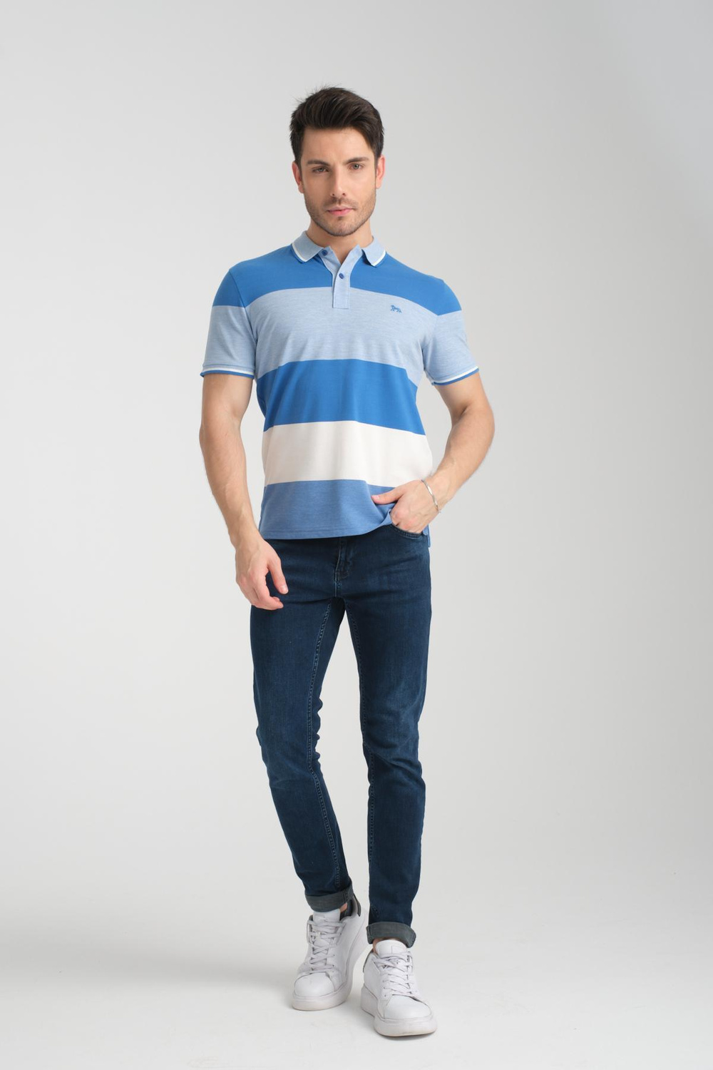 Wholesale Men Blue Polo T-shirt