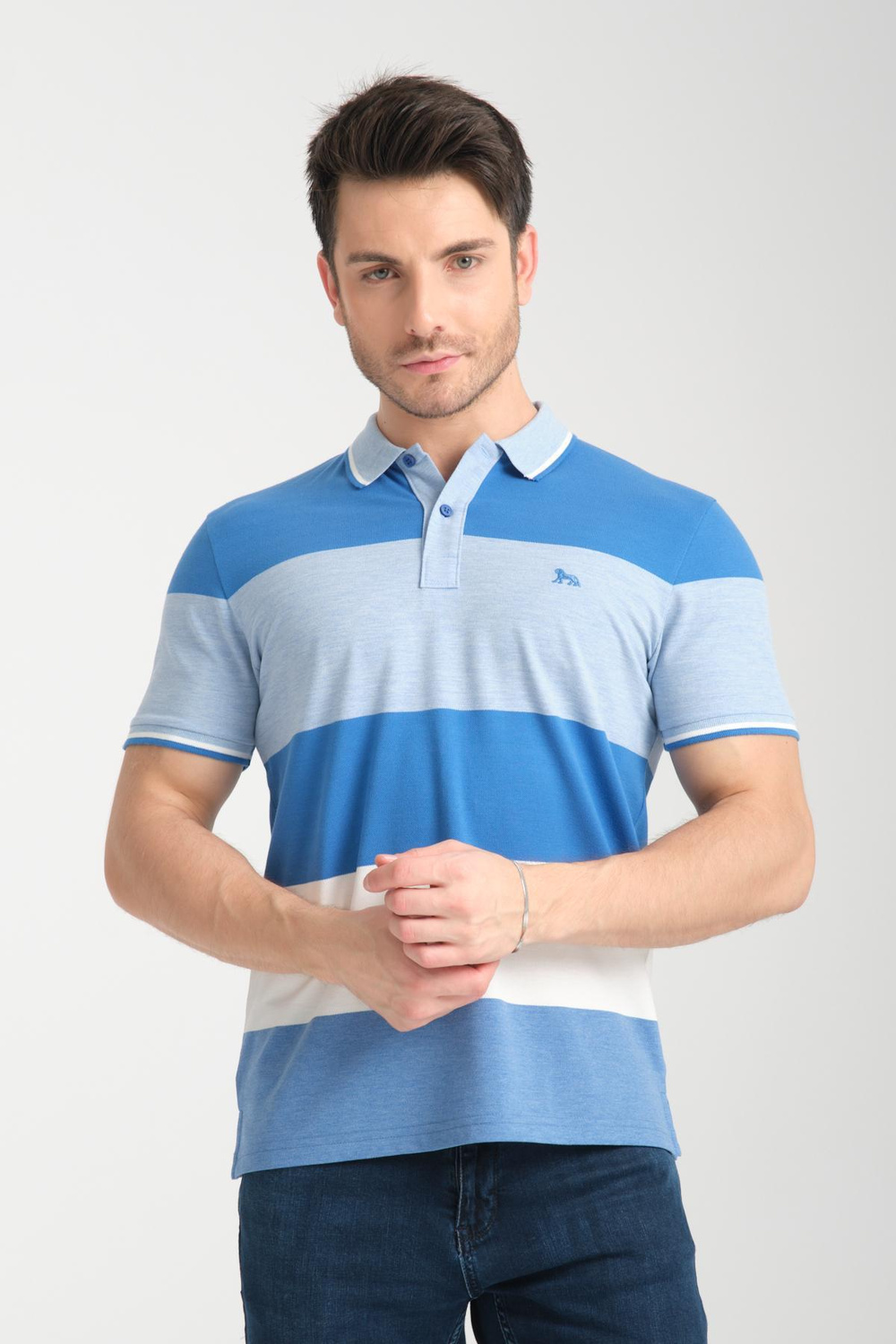 Wholesale Men Blue Polo T-shirt