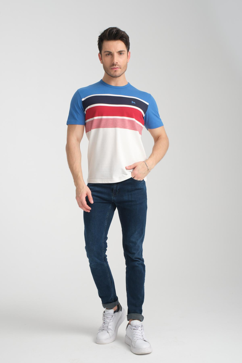 Wholesale Men Blue T-shirt