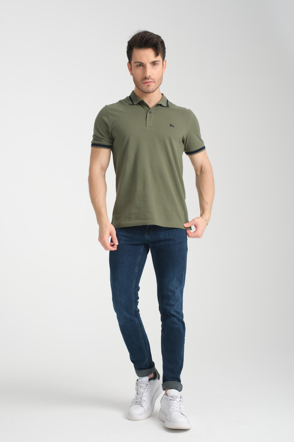 Wholesale Men Olive Polo T-shirt