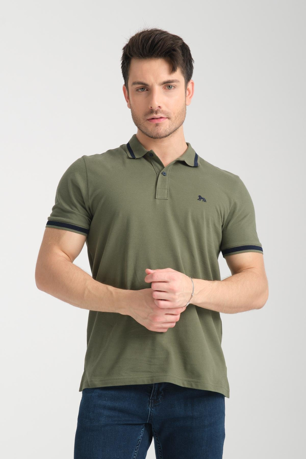 Wholesale Men Olive Polo T-shirt