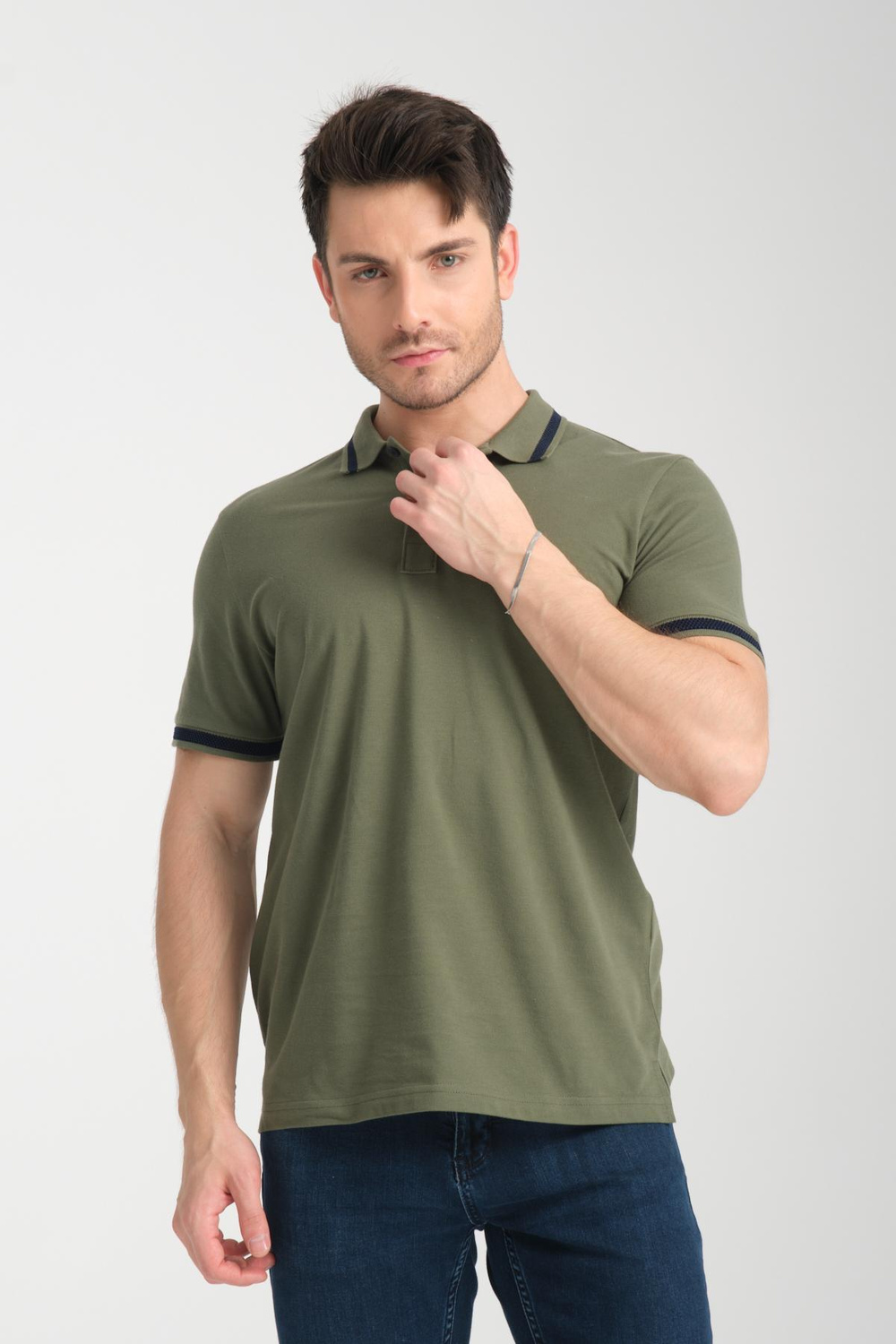 Wholesale Men Olive Polo T-shirt