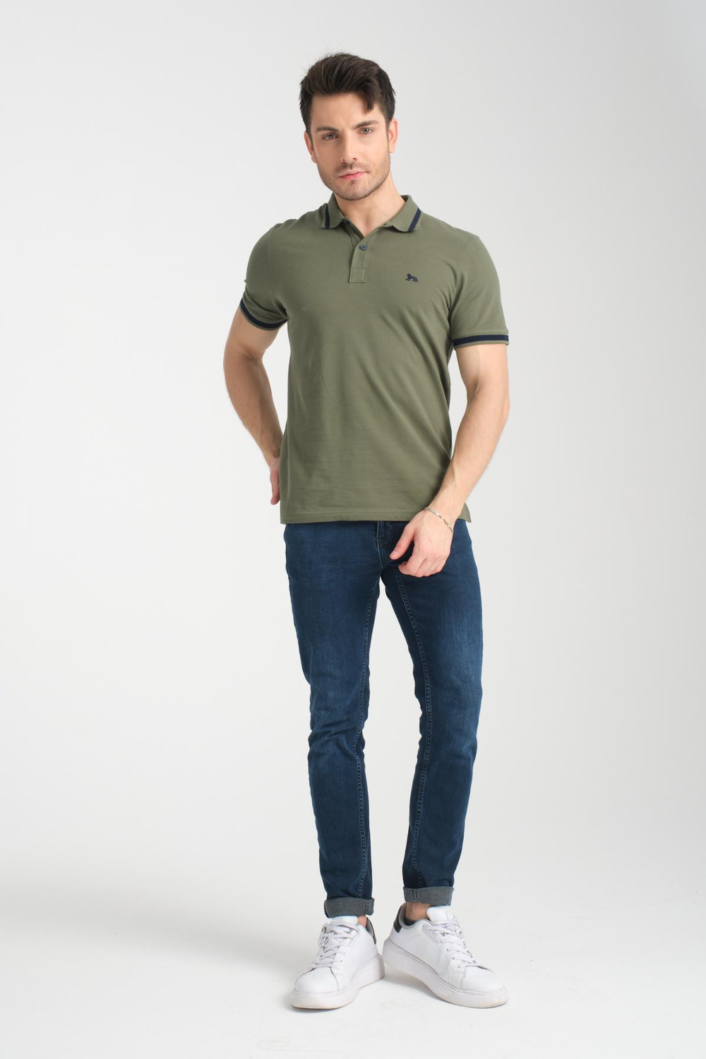 Wholesale Men Olive Polo T-shirt