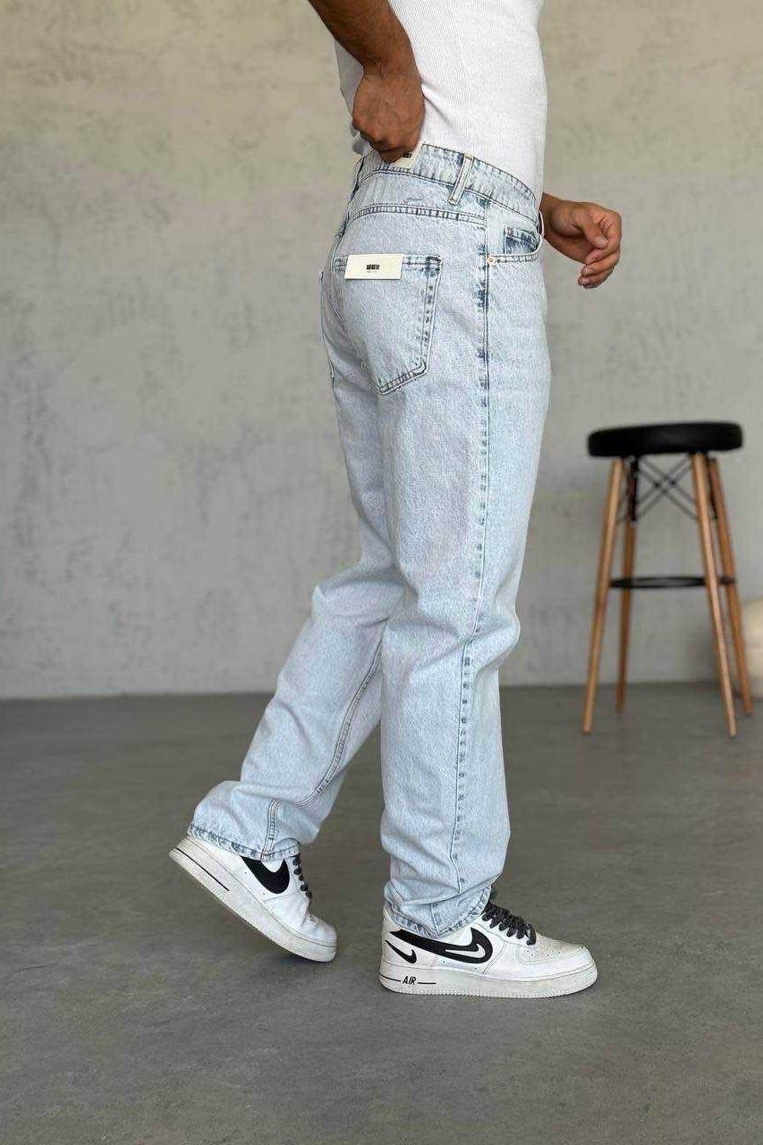 Wholesale Mens Aqua Blue Baggy Jeans
