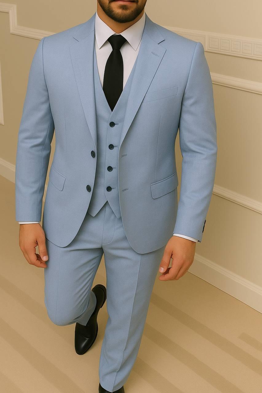 Wholesale Men's Baby Blue Three-Piece Suit 1701W26-040