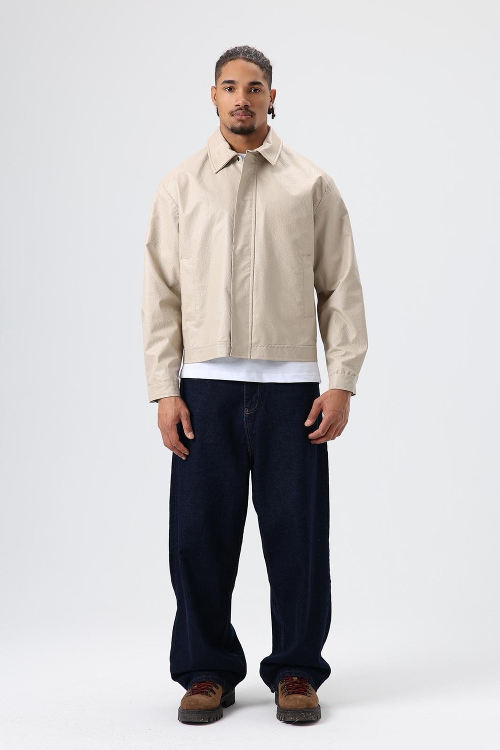 Wholesale Mens Beige Leather Jacket