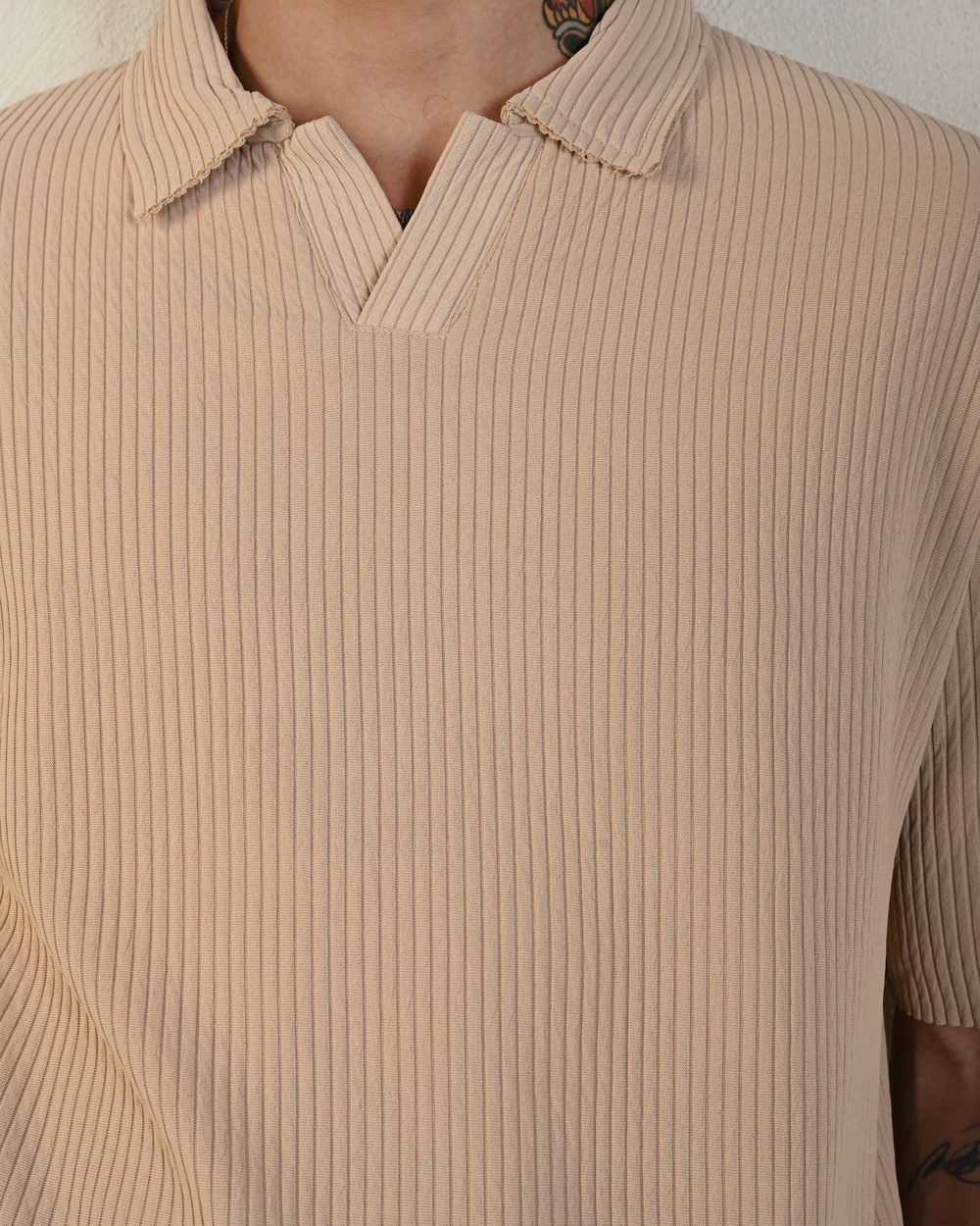 Wholesale Mens Beige Polo T-Shirt