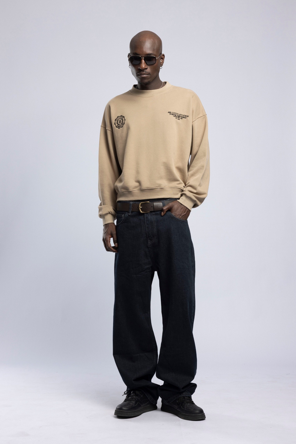 Wholesale Mens Beige Printed Sweatshirt 