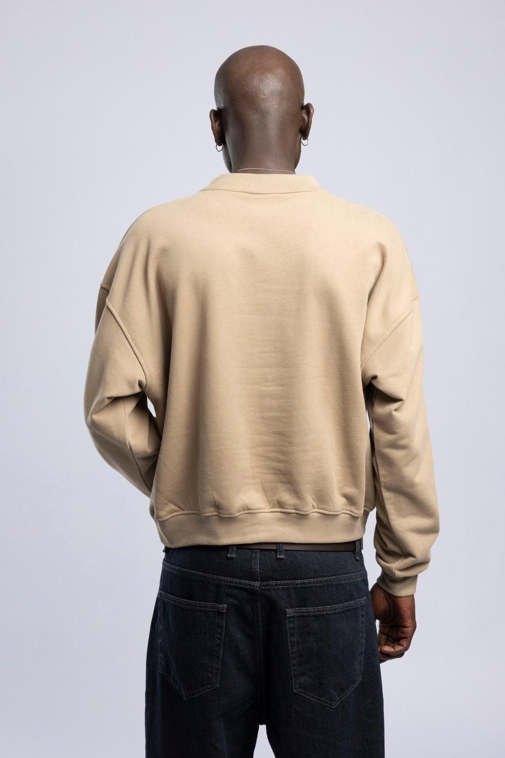 Wholesale Mens Beige Printed Sweatshirt 