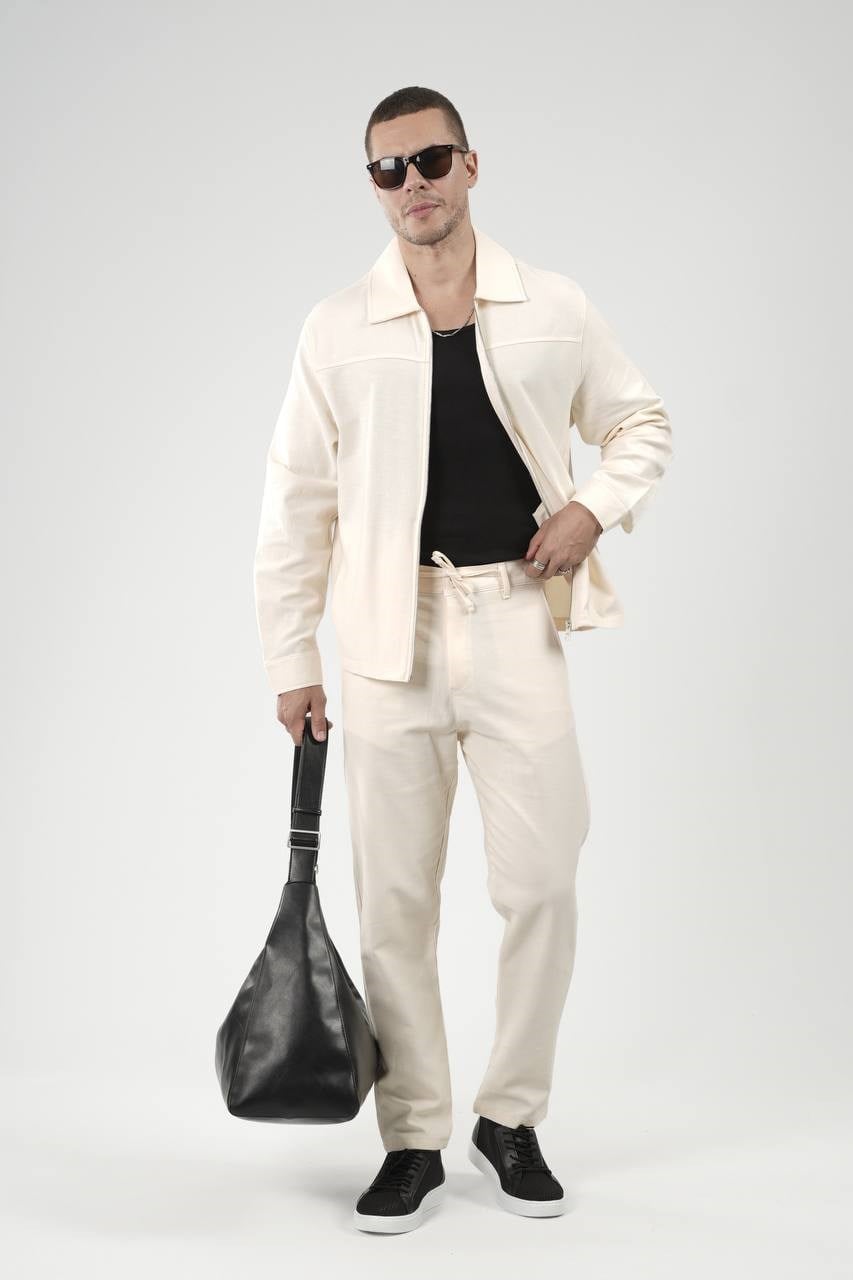 Wholesale Mens Beige Shirt and Pants Set