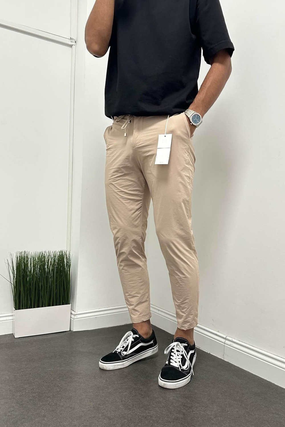 Wholesale Men's Beige Slim Fit Jeans 1504W26-PNT5006