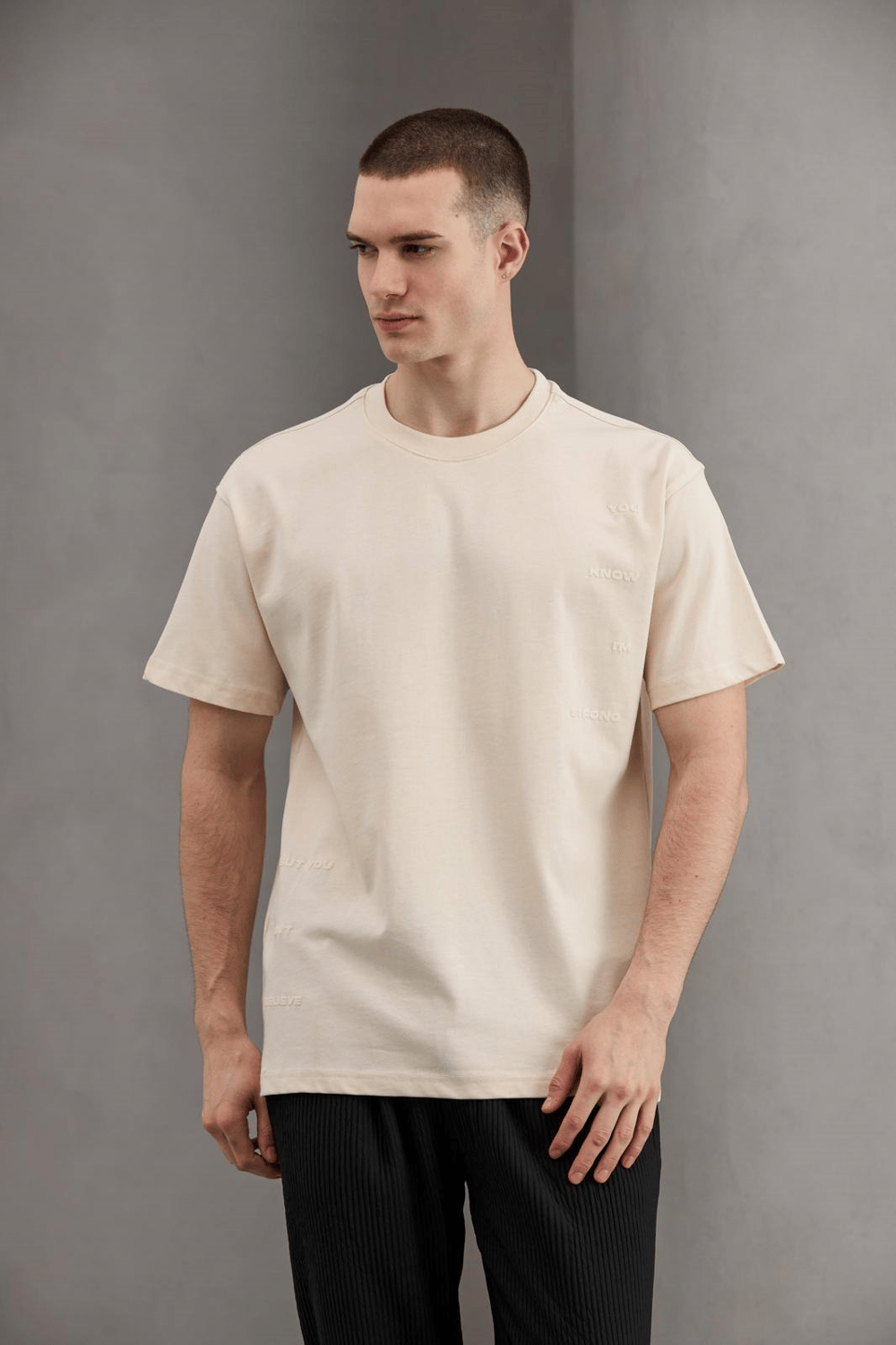 Wholesale Mens Beige T-Shirt