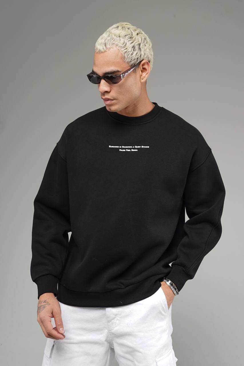 Wholesale Mens Black Oversized Sweatshirt 