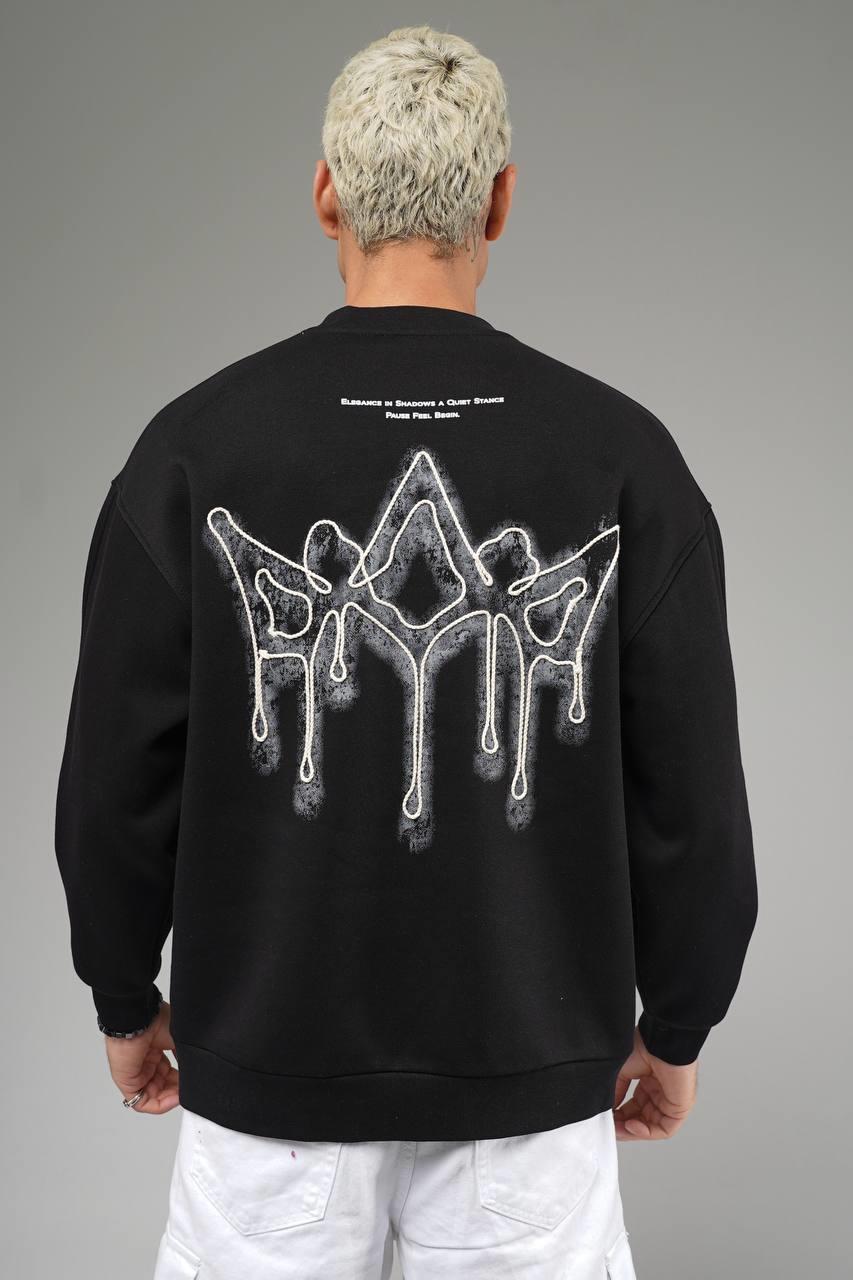 Wholesale Mens Black Oversized Sweatshirt 